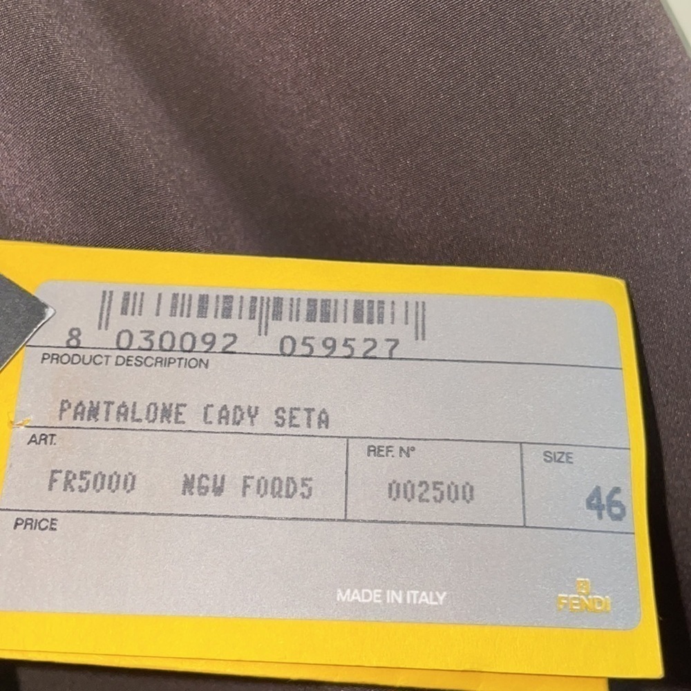 NWT Fendi Pantalone Cady Seta size - 46 - Picture 3 of 7